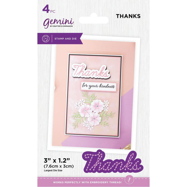 Crafter's Companion Gemini clear stamp & die - Thanks*