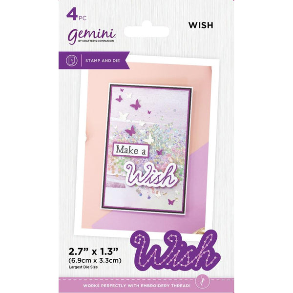 Crafter's Companion Gemini clear stamp & die - Wish*