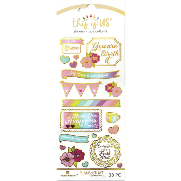 Paper House - This Is Us Stickers 19 pack - Pastel Self Care