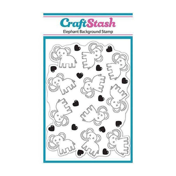 CraftStash A6 Background Stamp - Elephant