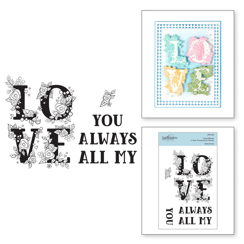 Spellbinders Clear Acrylic Stamps - Love Block*