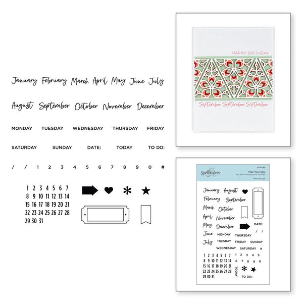 Spellbinders Clear Acrylic Stamps - Plan Your Day