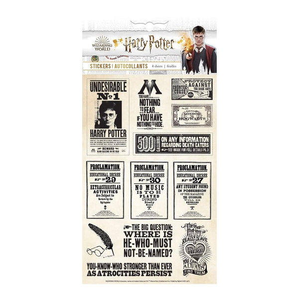 Paper House Harry Potter Stickers 4 Sheet Papers & Proclamations
