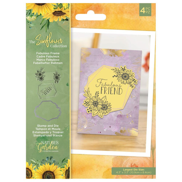 Nature's Garden Sunflower Stamps & Die 4 Pack - Fabulous Frame