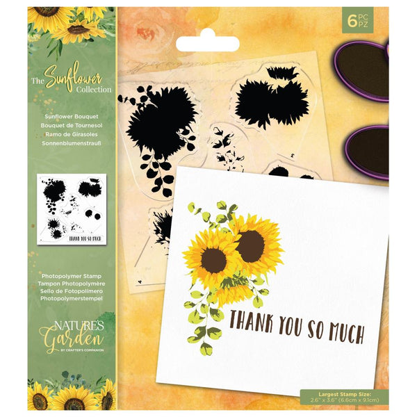 Nature's Garden Sunflower Photopolymer Stamps 6 pack  Sunflower Bouquet