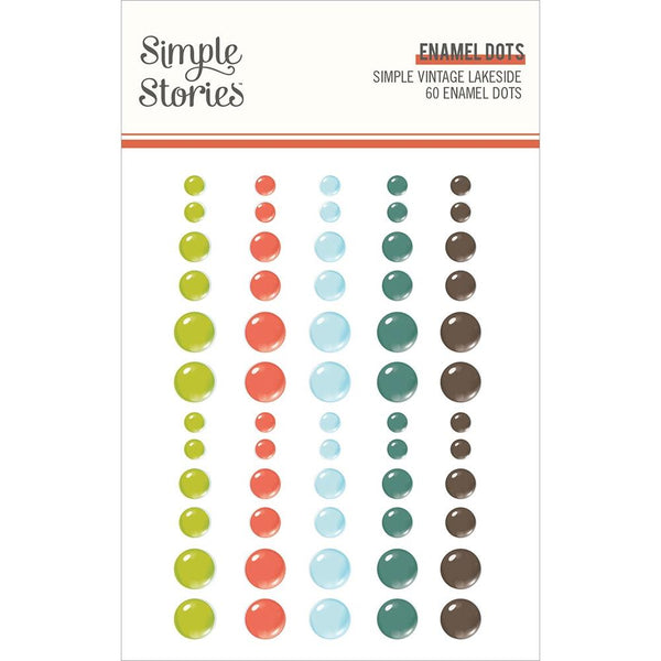 Simple Vintage Lakeside Enamel Dots Embellishments 60 pack