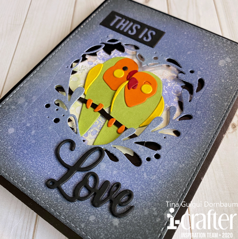 i-crafter Dies - Tunnel Card, Love Birds*