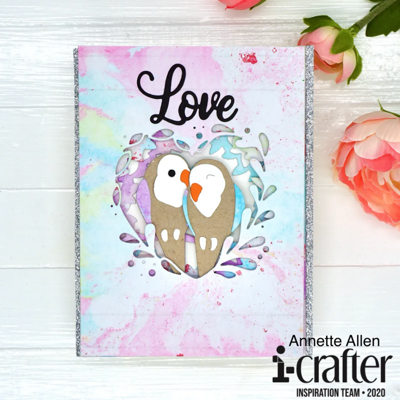 i-crafter Dies - Tunnel Card, Love Birds*