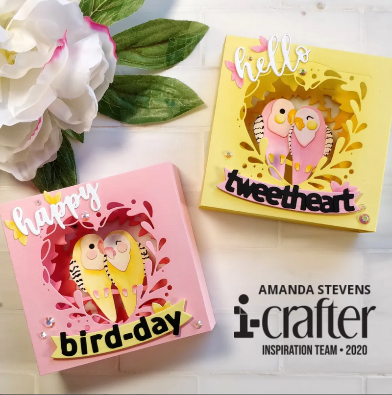 i-crafter Dies - Tunnel Card, Love Birds*