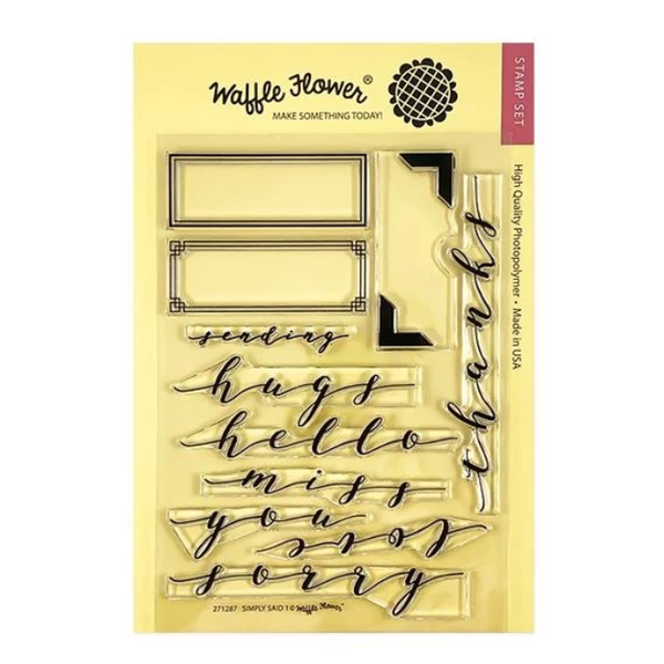 Waffle Flower Crafts Clear Stamp 5in X 7in - Simply Said