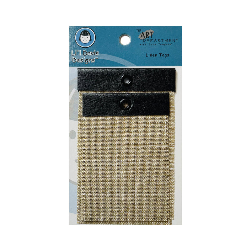 Li'l Davis Designs - The Art Department - Linen Tags Black & Brown 2pcs