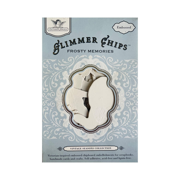 Tattered Angels Glimmer Chips - Frosty Memories - Embossed 49pc