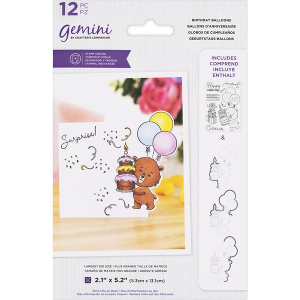 Crafter's Companion Gemini Stamps & Dies - Birthday Balloons
