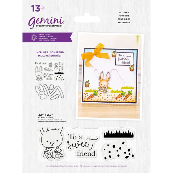 Crafter's Companion Gemini Clear Stamps & Dies Set - Penny Sliders: All Ears