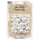 Tim Holtz Idea-Ology Pearl Baubles .313" To .75" 60 pack - Undrilled Cream Pearls