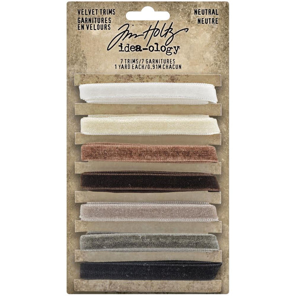 Tim Holtz Idea-Ology Velvet Trims 7 pack - Neutral