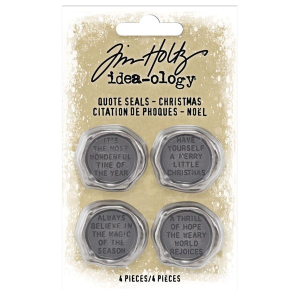 Tim Holtz Idea-Ology Metal Quote Seals 4 pack - Christmas