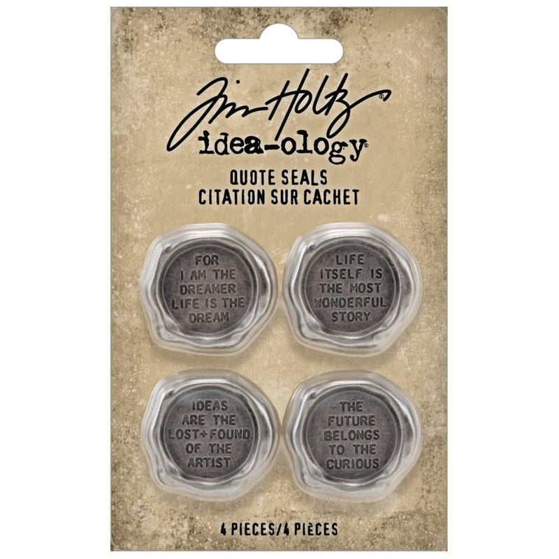 Tim Holtz Idea-Ology Metal Quote Seals 4 pack*