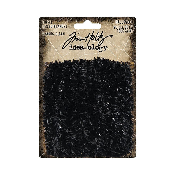 Tim Holtz Idea-Ology Black Tinsel Trimmings 4yds - Halloween