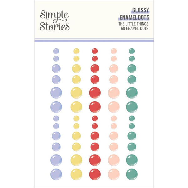 Simple Stories The Little Things Enamel Dots Embellishments Glossy