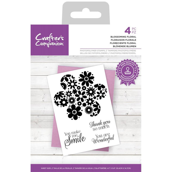 Crafter's Companion Abstract Clear Stamps - Blossoming Florals