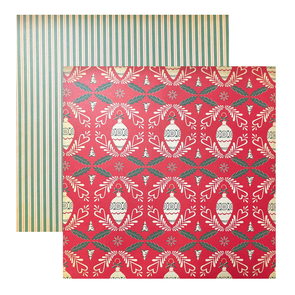 Cosmo Cricket - Dear Mr. Claus Collection - 12x12 D/Sided Paper - Trim-Trim-Er-Ee*