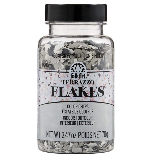 FolkArt Terrazzo Flakes 2.47oz - Grey Multi
