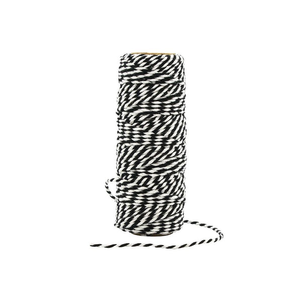 Craft Perfect Striped Bakers Twine - Jet Black