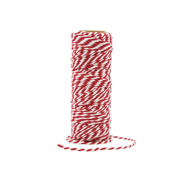 Craft Perfect Striped Bakers Twine - Chilli Red