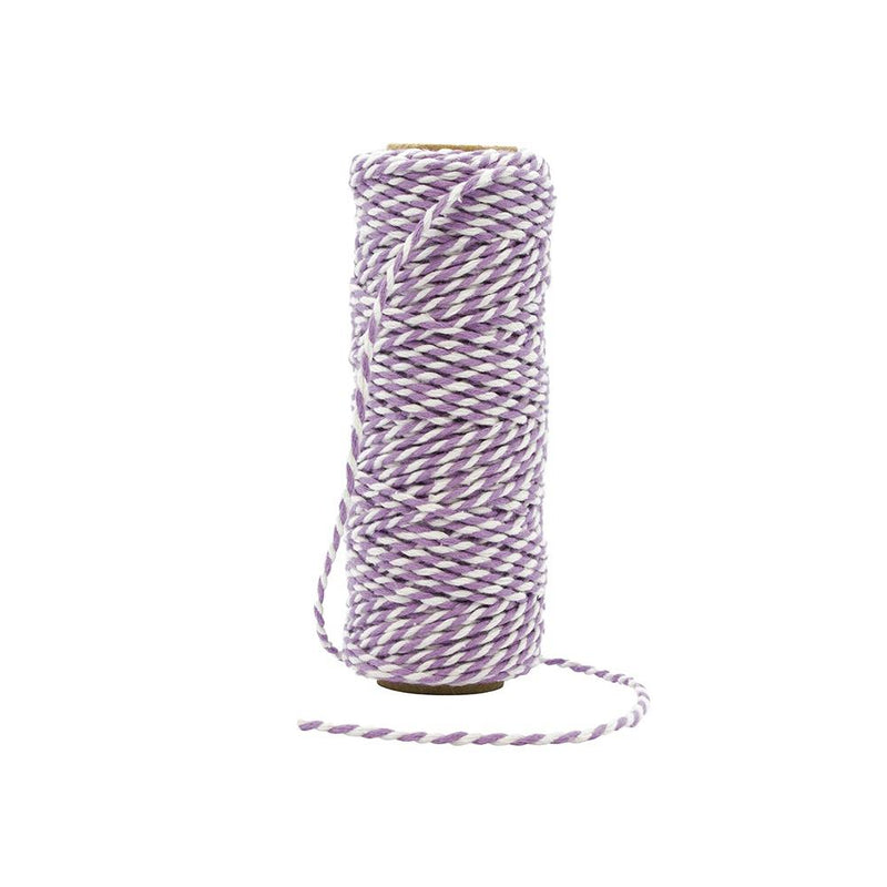 Craft Perfect Striped Bakers Twine - Mauve Purple