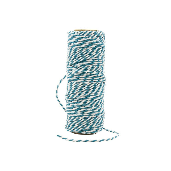 Craft Perfect Striped Bakers Twine - Teal Blue