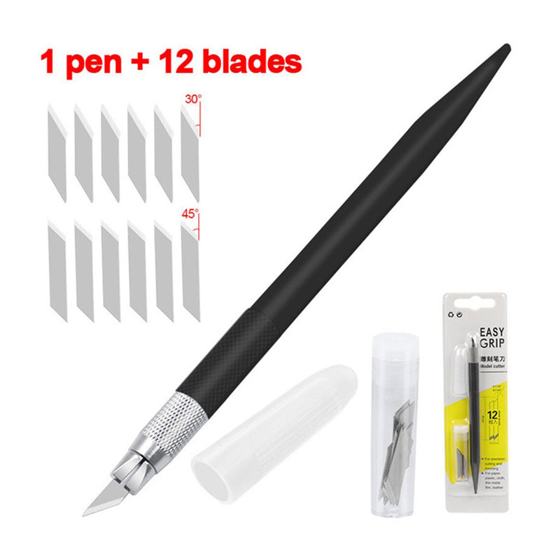 Universal Crafts Easy Grip Model Cutter with 12 Blades - Black