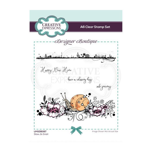 Creative Expressions Designer Boutique Collection - A6 Clear Stamp Set - Slow Jo Snail