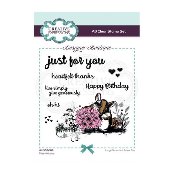 Creative Expressions Designer Boutique Collection - A6 Clear Stamp Set - Missy Mouse