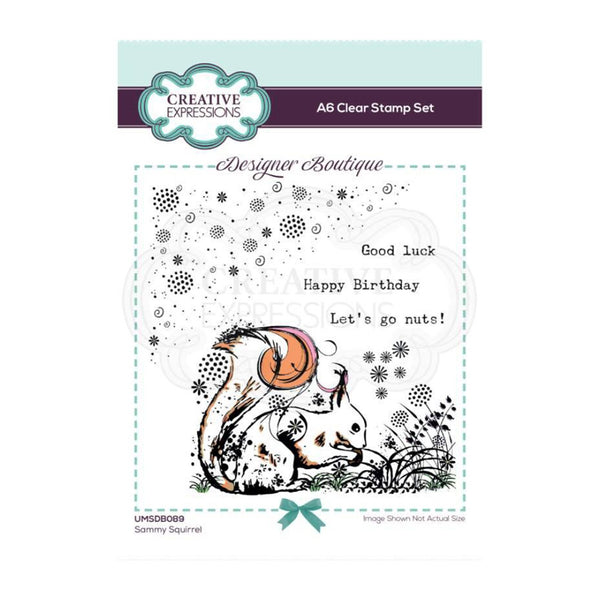Creative Expressions Designer Boutique Collection - A6 Clear Stamp Set - Sammy Squirrel