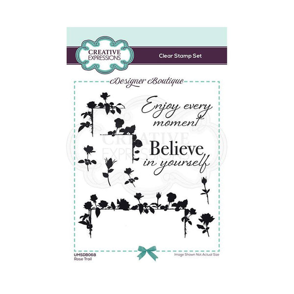 Creative Expressions Designer Boutique Collection - Rose Trail A6 Clear Stamp Set