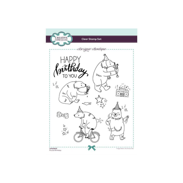 Creative Expressions Designer Boutique Clear Stamps - Musical Birthday 6" x 8"*