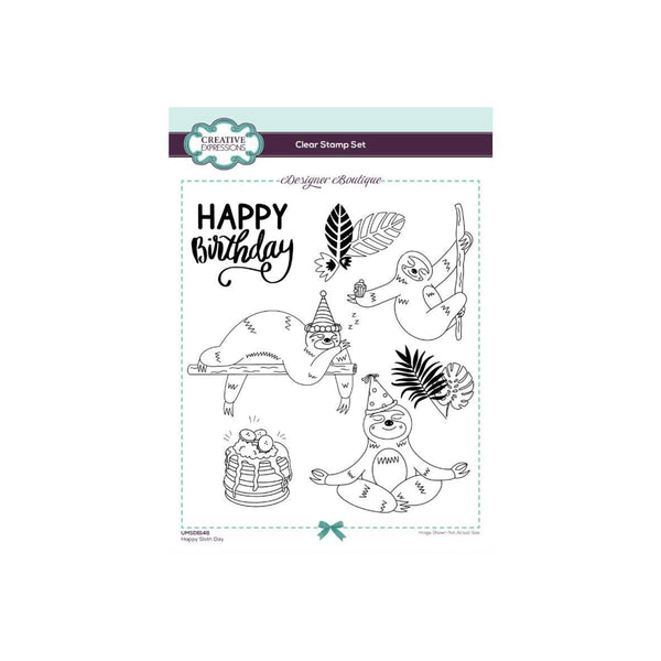 Creative Expressions Designer Boutique Clear Stamps - Happy Sloth Day 6" x 8"*