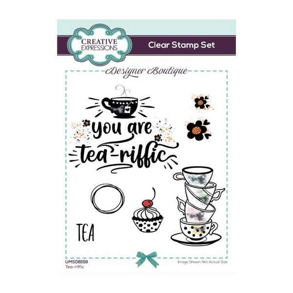 Creative Expressions Designer Boutique Clear Stamp 6"x 4" - Tea-riffic*