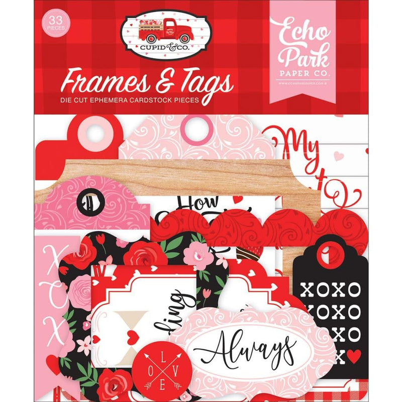 Echo Park Cardstock Ephemera 33 pack - Frames & Tags, Cupid & Co.