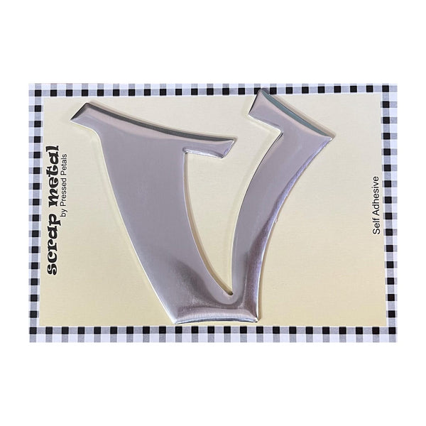 Pressed Petals - Letter V - Large - Silver*