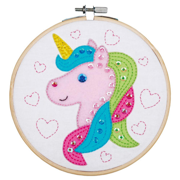 Vervaco Felt Applique Kit 6" Round - Unicorn*