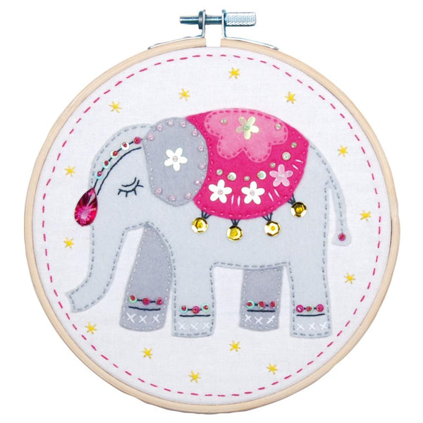 Vervaco Felt Applique Kit 6" Round - Elephant*