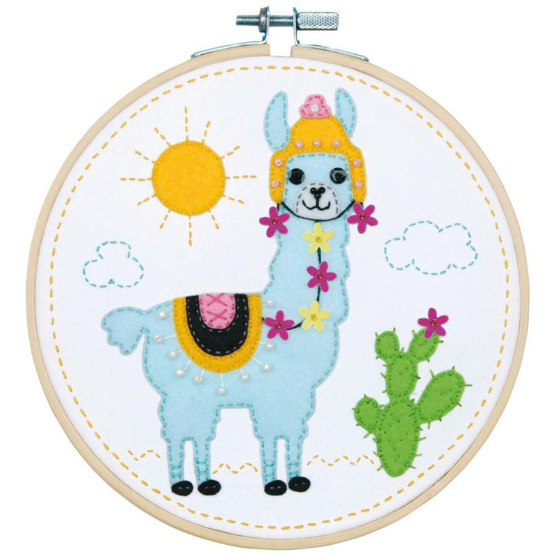 Vervaco Felt Applique Kit 6" Round - Llama*