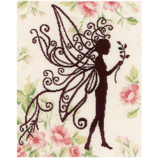 LanArte Counted Cross Stitch Kit 9.2"X11.6" - Flower Fairy Silhouette II (18 Count)*