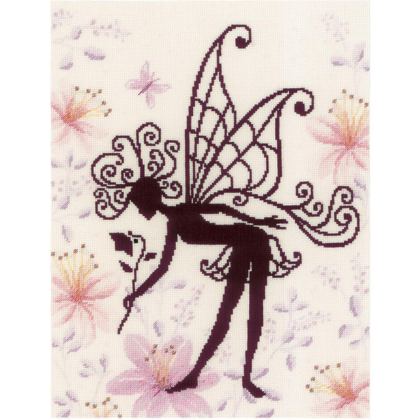 LanArte Counted Cross Stitch Kit 9.2"X11.6" - Flower Fairy Silhouette I (18 Count)*