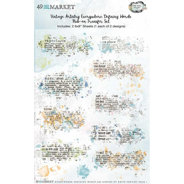 49 And Market Vintage Artistry Everywhere Rub-Ons 6"X8" (2/sheets) - Defining Words