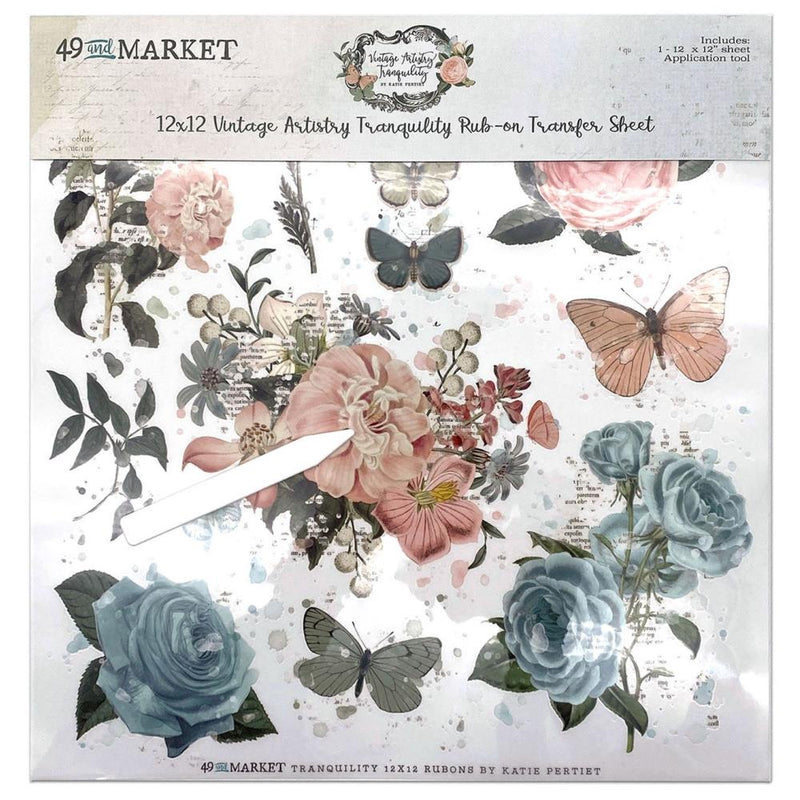 49 And Market Vintage Artistry - Tranquility Rub-Ons 12"x12" 1/Sheet