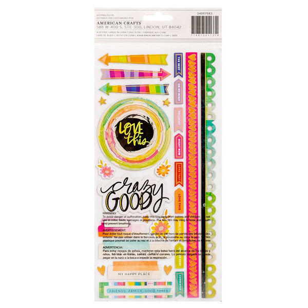 Vicki Boutin Color Study Thickers Stickers 65 Pack - All This Happiness Phrase/Chipboard