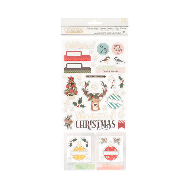 Vicki Boutin Warm Wishes Thickers Stickers 98 Pack - Merry & Bright Phrases & Icons/Chipboard*